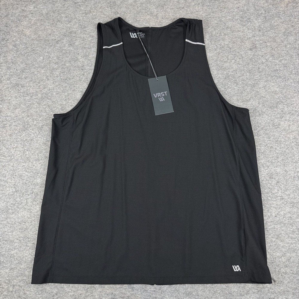 VRST Run Tank Polyester Stretch Pure Black Mens Large L